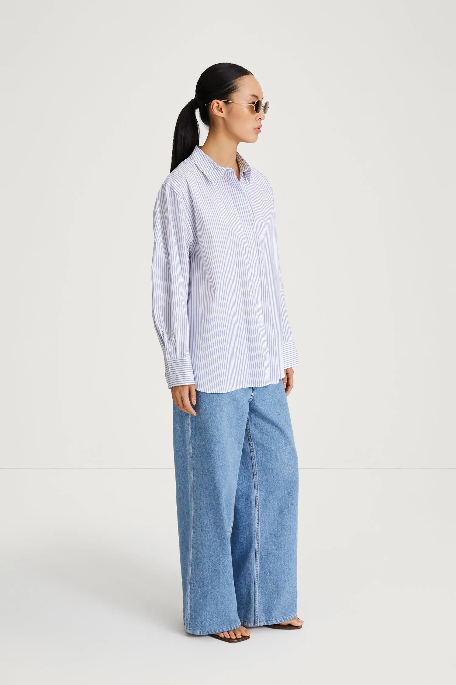 JANIS SHIRT - BLUE/WHITE STRIPE sold by Stylein product image thumbnail 4