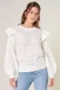 Chesapeake Pointelle Ruffle Detail Sweater sold by Sugarlips