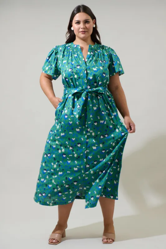 Laury Floral Mile Button Down Maxi Dress Curve sold by Sugarlips