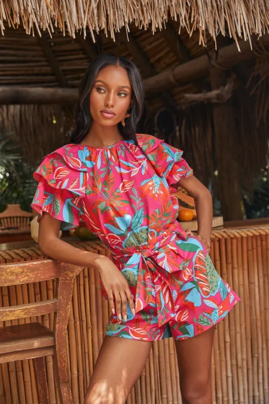 Cactus Blossom Romie Ruffle Sleeve Poplin Top sold by Sugarlips