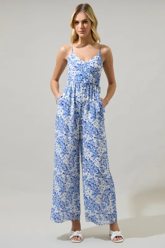 Camellia Floral Vicky Wide Leg Jumpsuit sold by Sugarlips