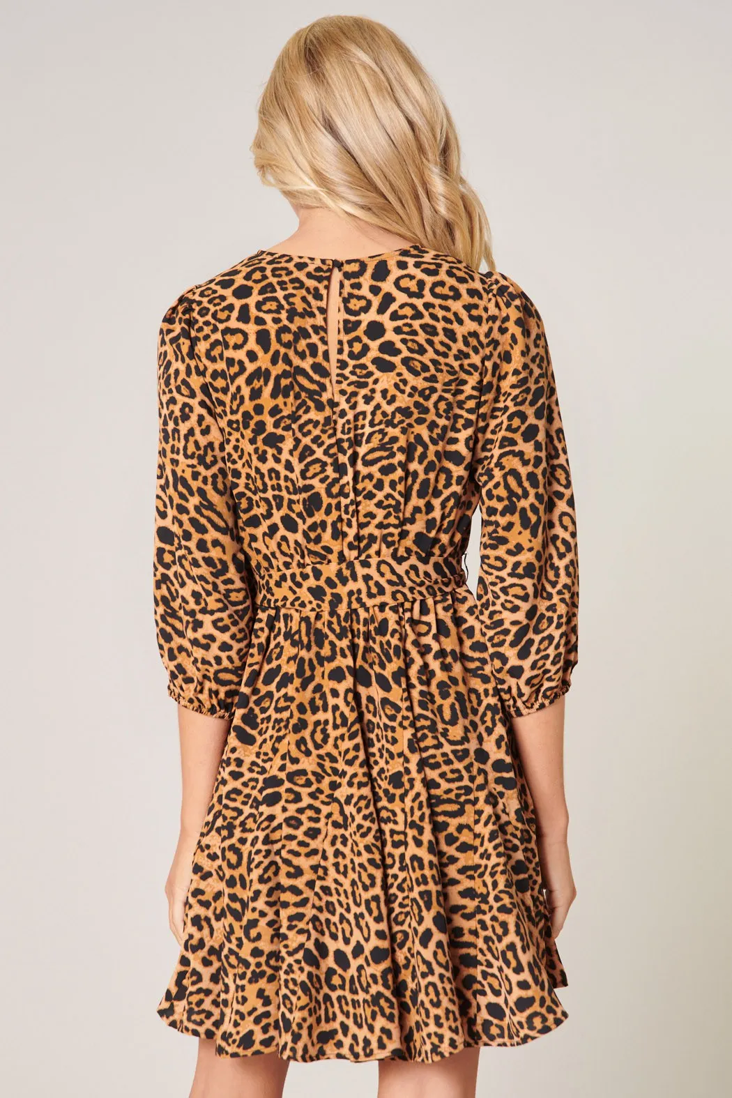 Shaina Leopard Balloon Sleeve Derby Dress sold by Sugarlips product image thumbnail 2