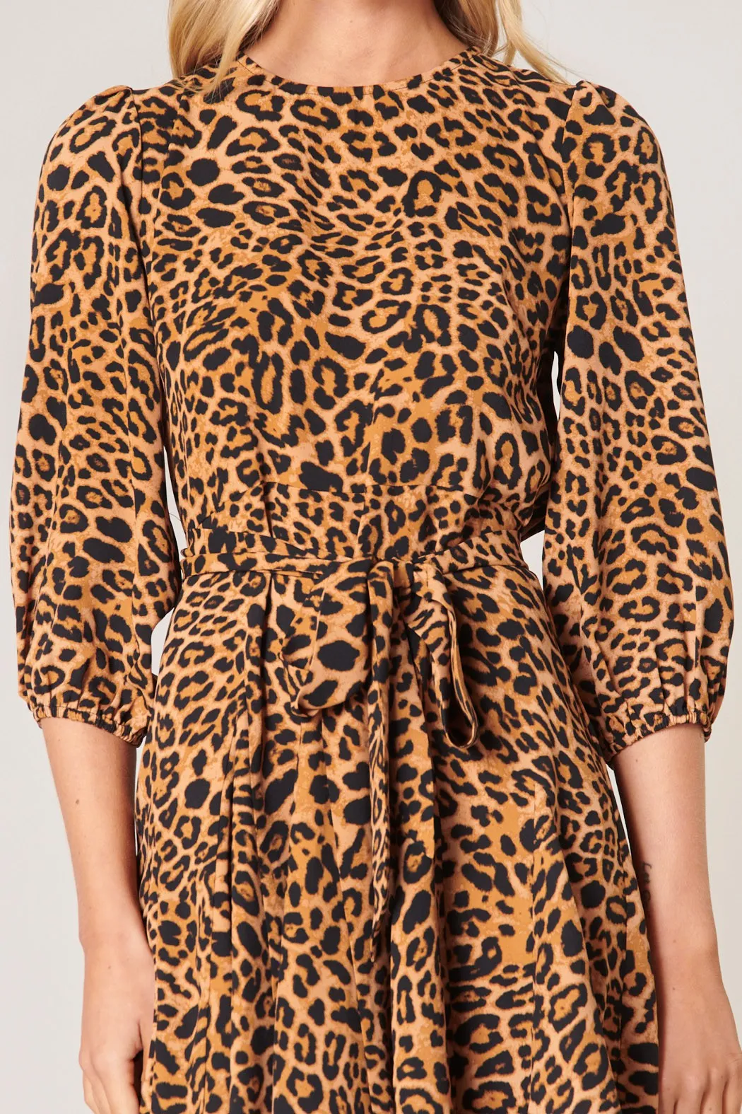 Shaina Leopard Balloon Sleeve Derby Dress sold by Sugarlips product image thumbnail 3