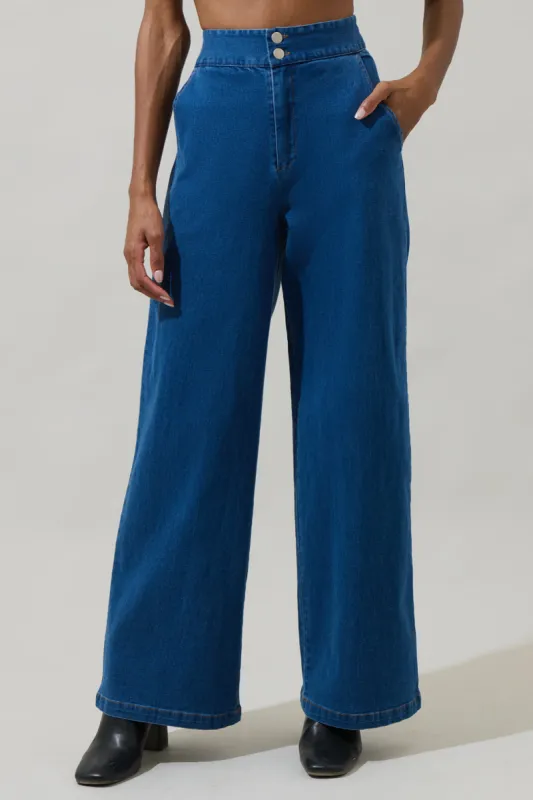Mayer June Denim Wanetta Wide Leg Pants sold by Sugarlips