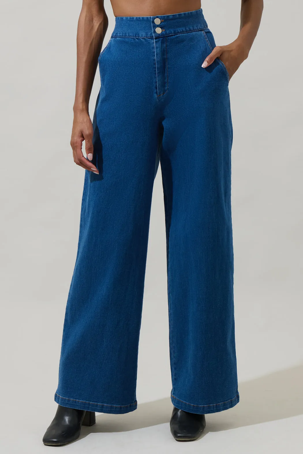 Mayer June Denim Wanetta Wide Leg Pants sold by Sugarlips