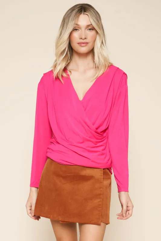 Julia Surplice Jersey Knit Top sold by Sugarlips