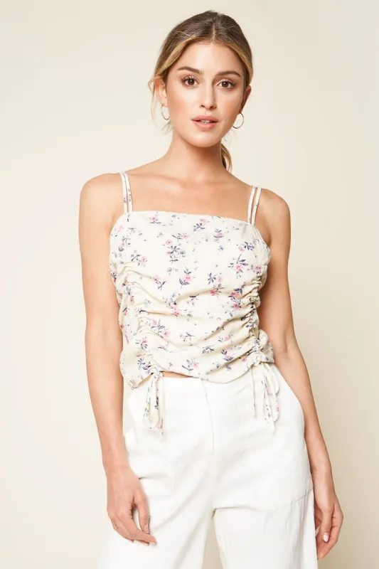 Vineyard Floral Ruched Cami sold by Sugarlips