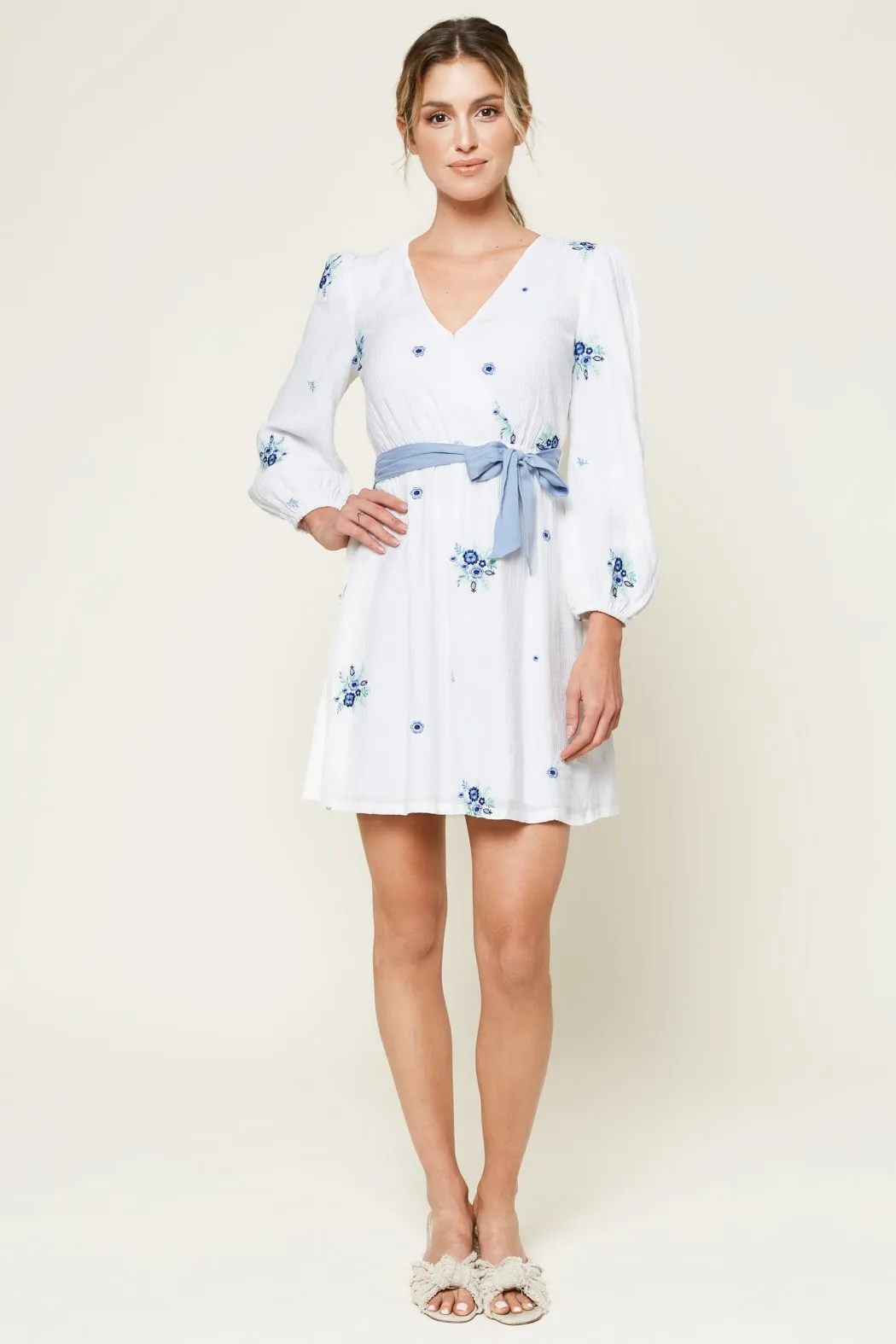 Starlight Floral Mini Wrap Dress sold by Sugarlips product image thumbnail 4