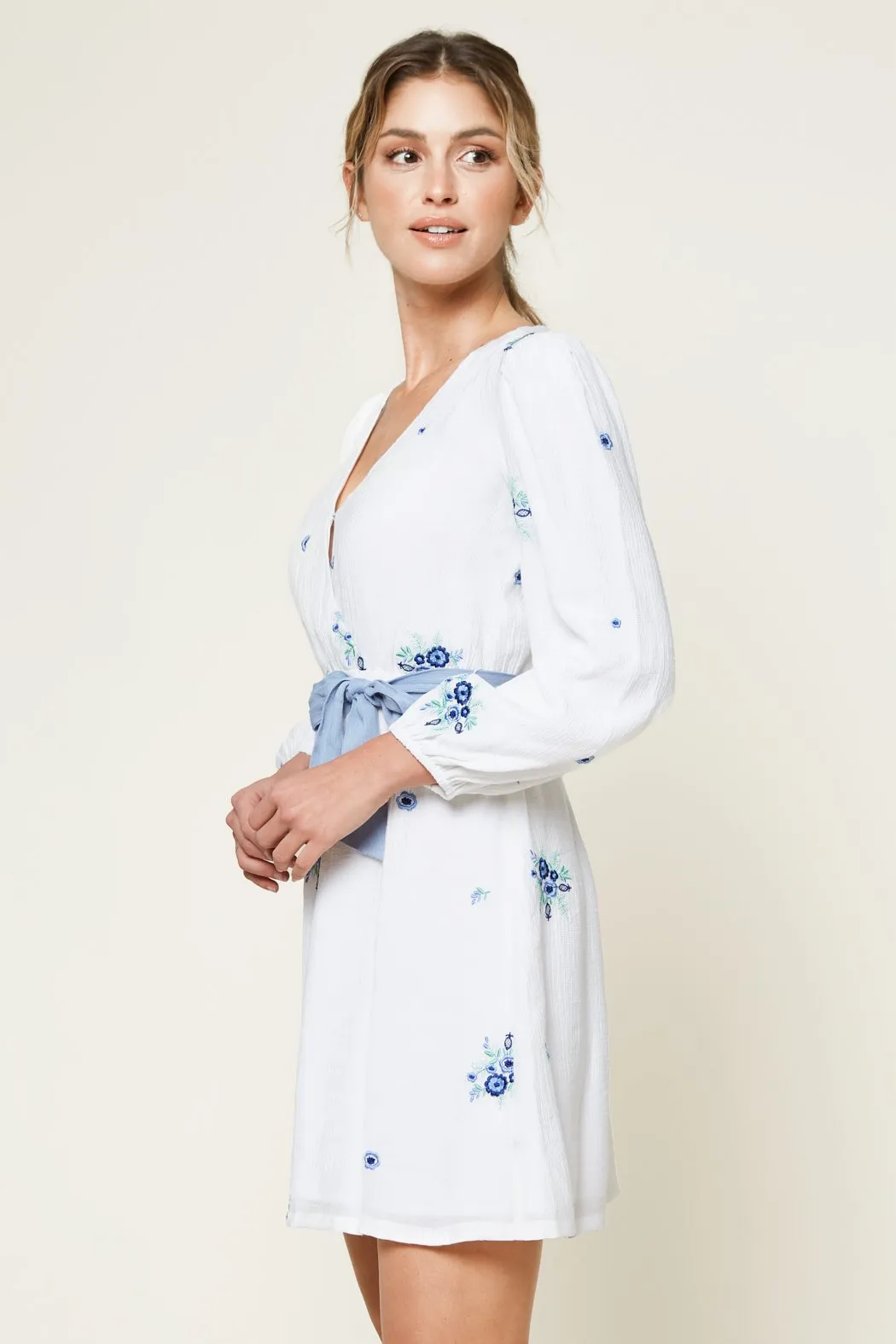 Starlight Floral Mini Wrap Dress sold by Sugarlips product image thumbnail 3