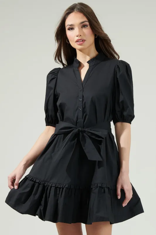 Sasha Split Neck Shift Mini Dress made by Sugarlips