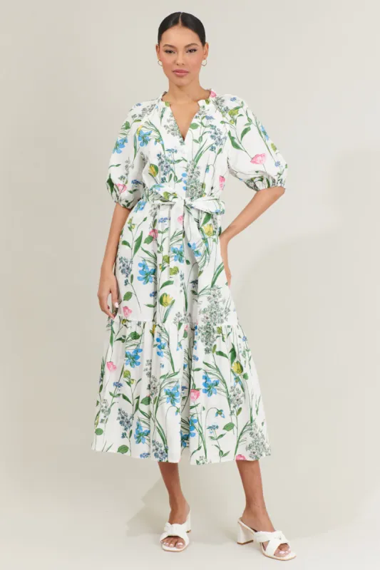 Clove Garden Floral Wynette Tiered Midi Dress sold by Sugarlips