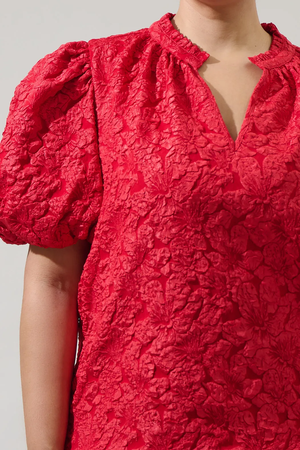 Arielle Jacquard Split Neck Top Curve sold by Sugarlips product image thumbnail 5