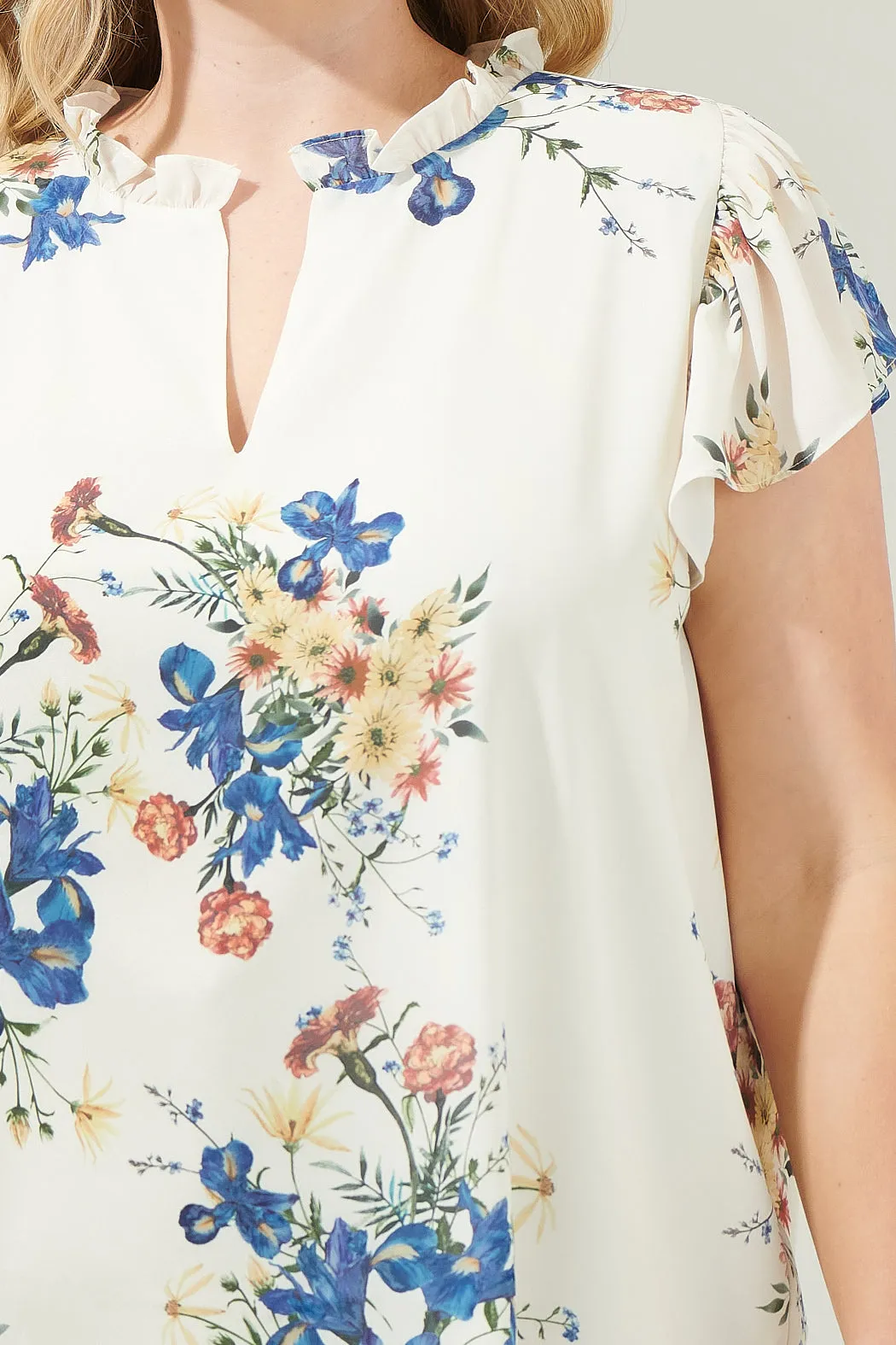 Jacinta Floral Flutter Sleeve Blouse Curve sold by Sugarlips product image thumbnail 5