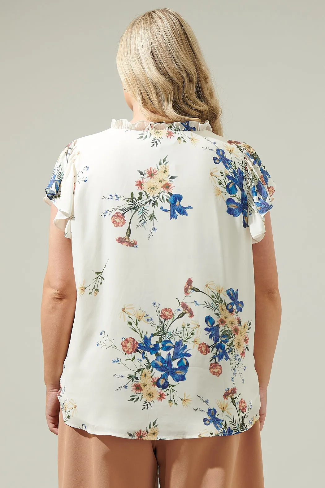 Jacinta Floral Flutter Sleeve Blouse Curve sold by Sugarlips product image thumbnail 2
