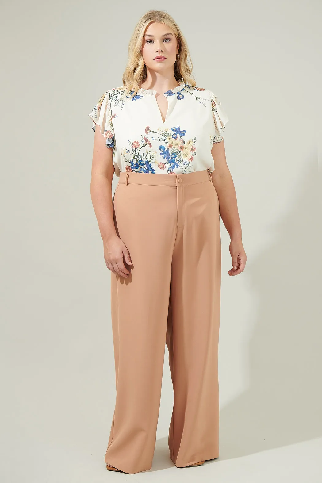 Jacinta Floral Flutter Sleeve Blouse Curve sold by Sugarlips product image thumbnail 4