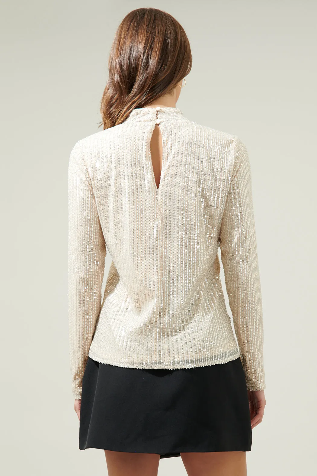 Carly Bare Sequin Long Sleeve Top sold by Sugarlips product image thumbnail 3