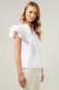 Anya Poplin Ruffle Tie Front Blouse sold by Sugarlips