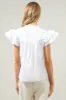Anya Poplin Ruffle Tie Front Blouse sold by Sugarlips