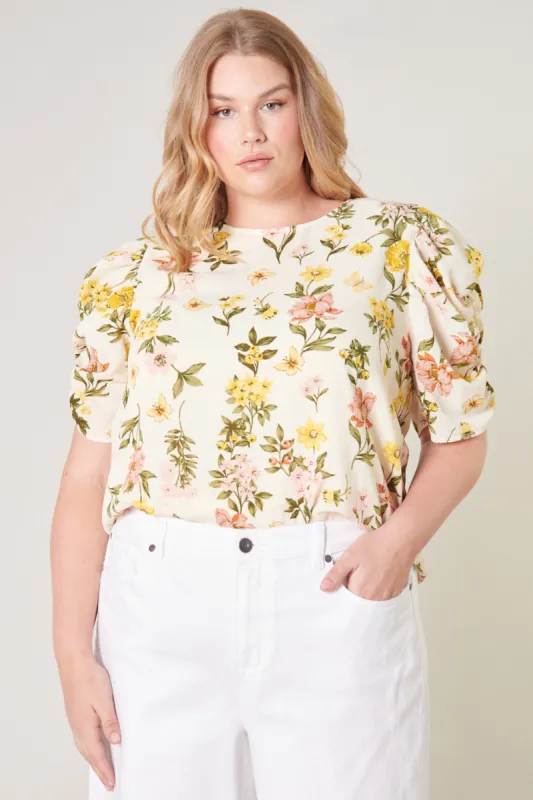 Ashlynn Floral Puff Sleeve Blouse Curve sold by Sugarlips