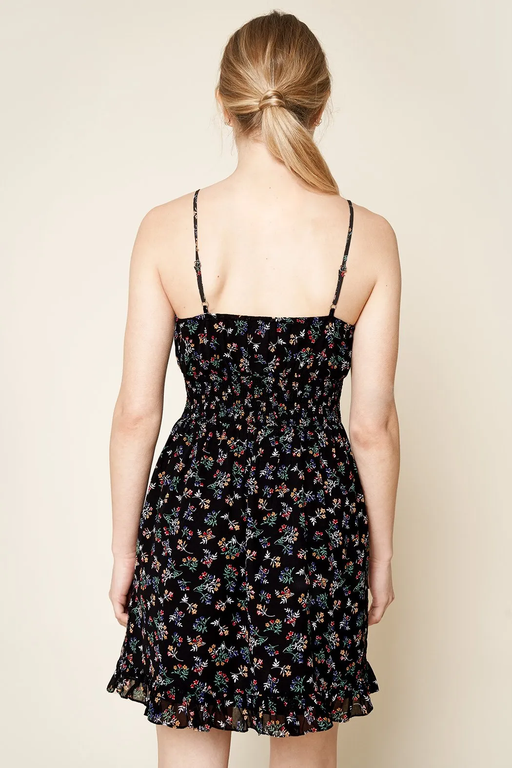 Willow Floral Print Smocked Waist Mini Dress sold by Sugarlips product image thumbnail 2