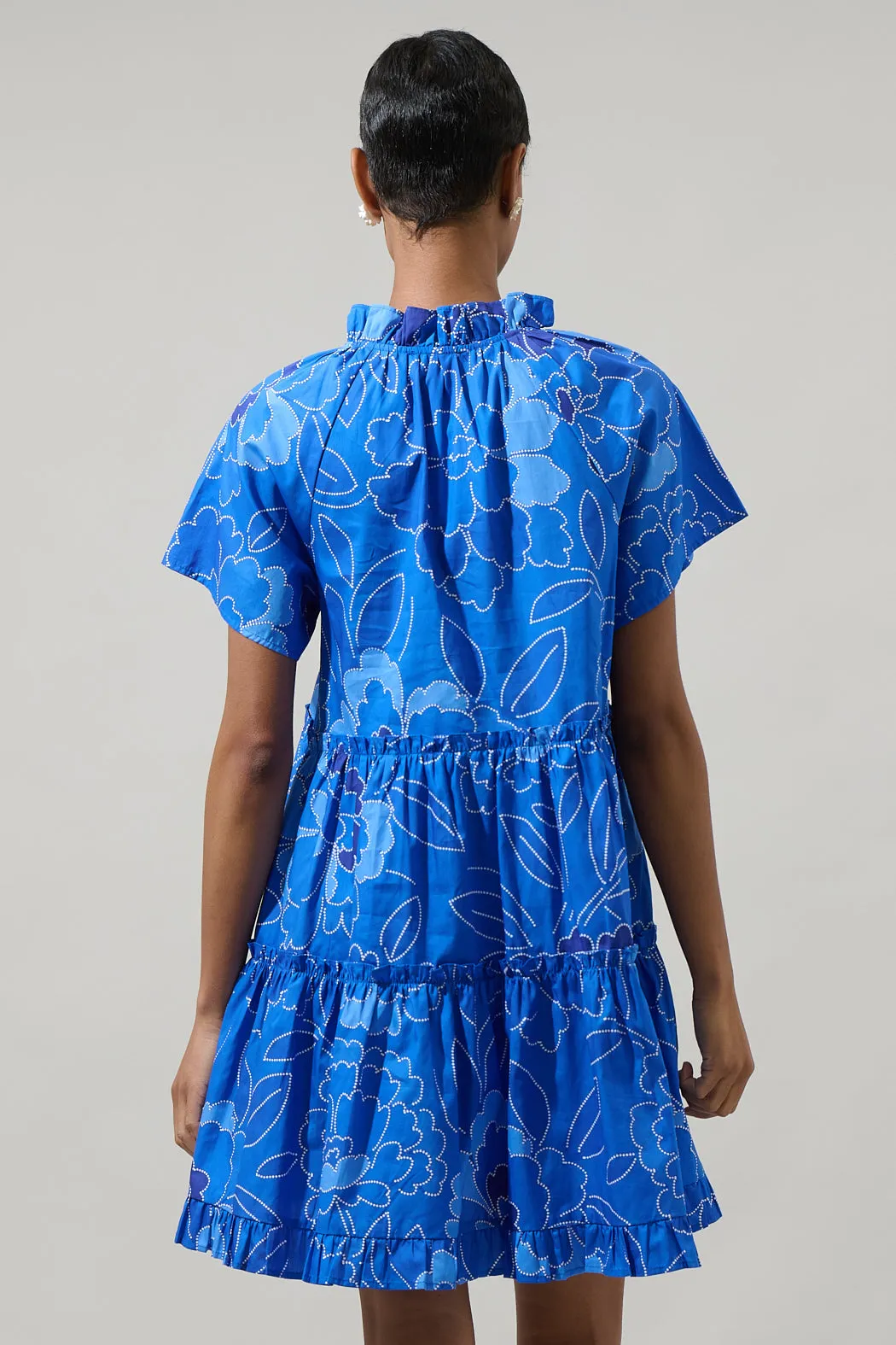 Maris Floral Pallas Poplin Tiered Mini Dress sold by Sugarlips product image thumbnail 3