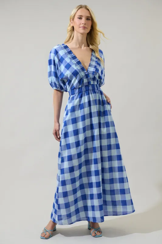 Hant Plaid V-Neck Midi Dress sold by Sugarlips