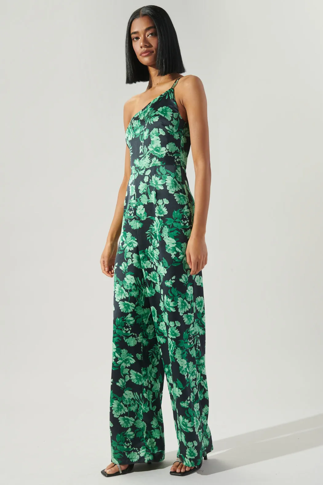 Botanica One Shoulder Le Disko Satin Jumpsuit sold by Sugarlips product image thumbnail 3