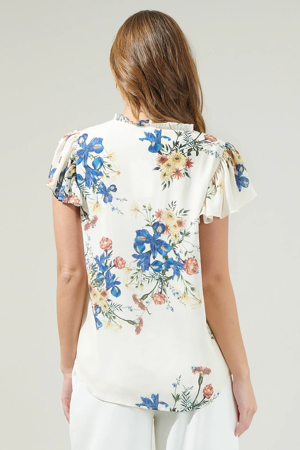 Jacinta Floral Flutter Sleeve Blouse sold by Sugarlips product image thumbnail 2