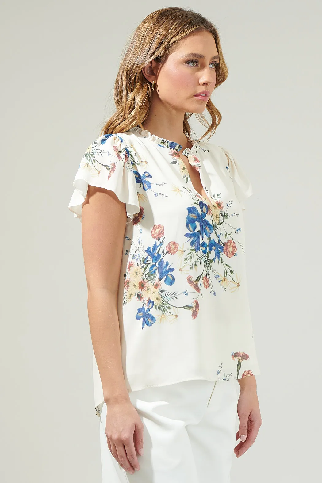 Jacinta Floral Flutter Sleeve Blouse sold by Sugarlips product image thumbnail 3