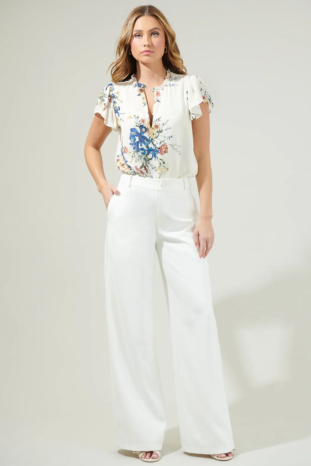 Jacinta Floral Flutter Sleeve Blouse sold by Sugarlips product image thumbnail 4