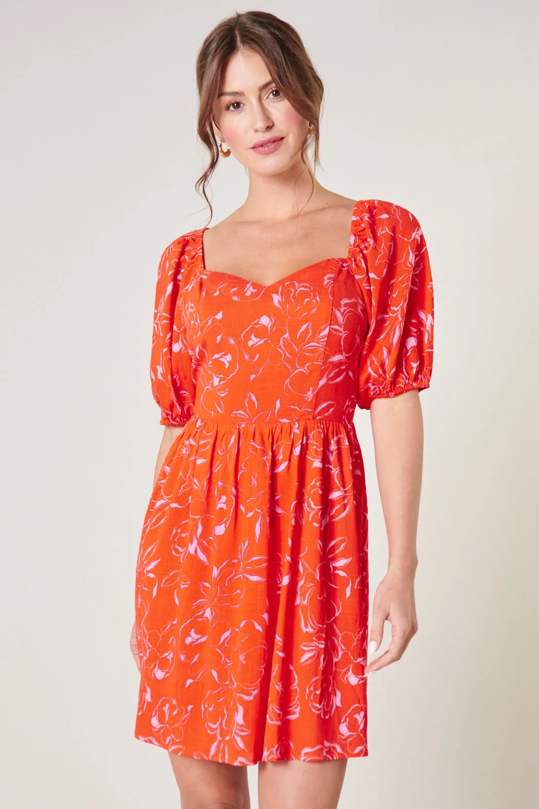 Electric Ways Infrared Zipporah Puff Sleeve Mini Dress sold by Sugarlips
