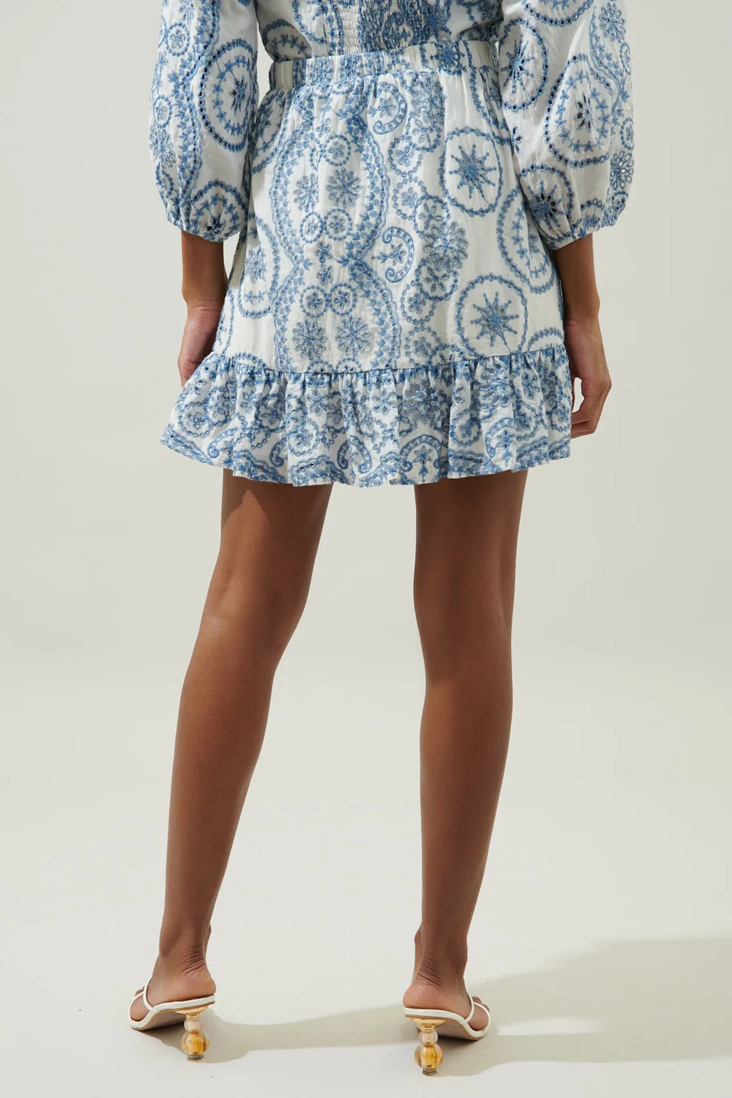 Adelaide Border Print Eyelet Mini Skirt sold by Sugarlips product image thumbnail 2