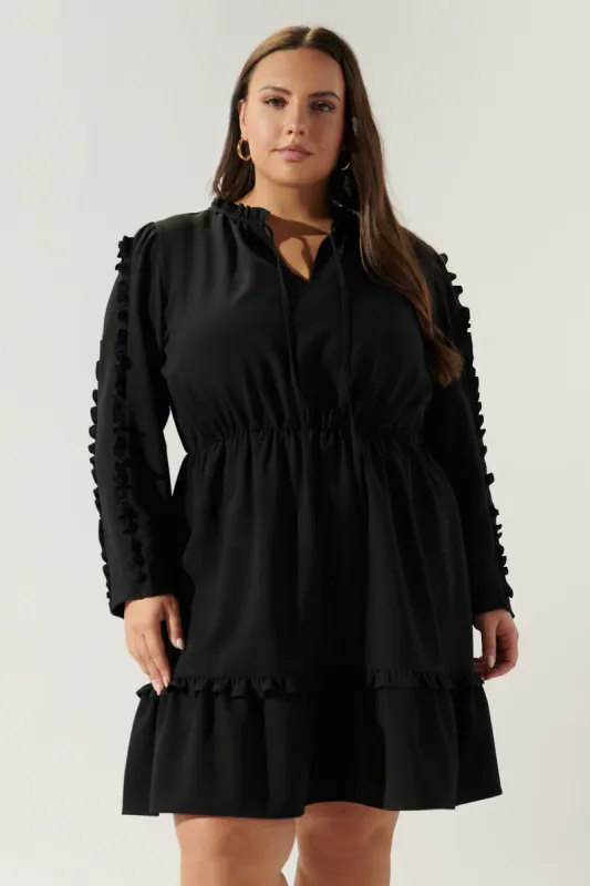 Karly Ruffle Frilled Shift Dress Curve sold by Sugarlips