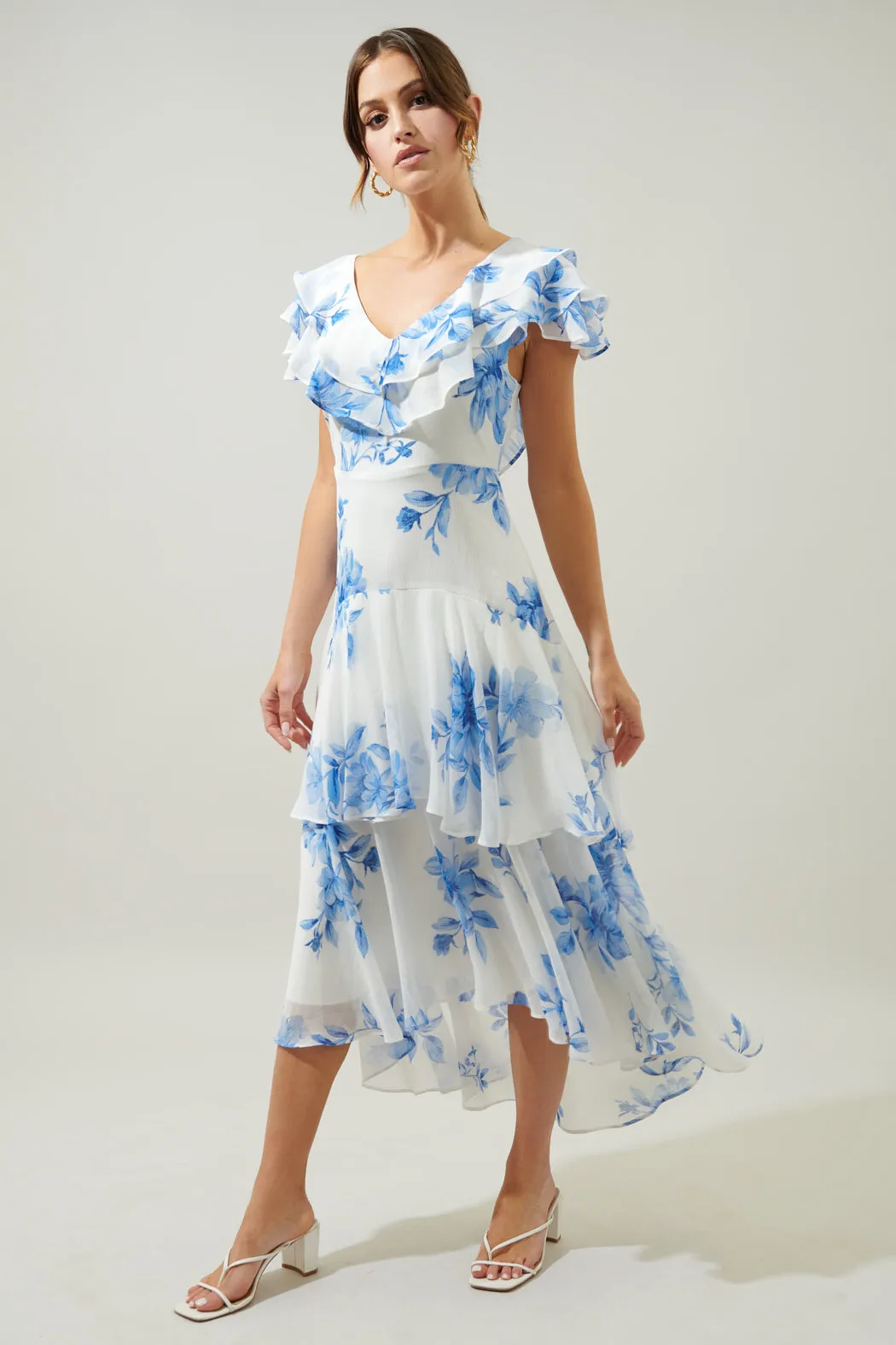 Meliza Ruffle Tiered Sinclair Midi Dress sold by Sugarlips product image thumbnail 4