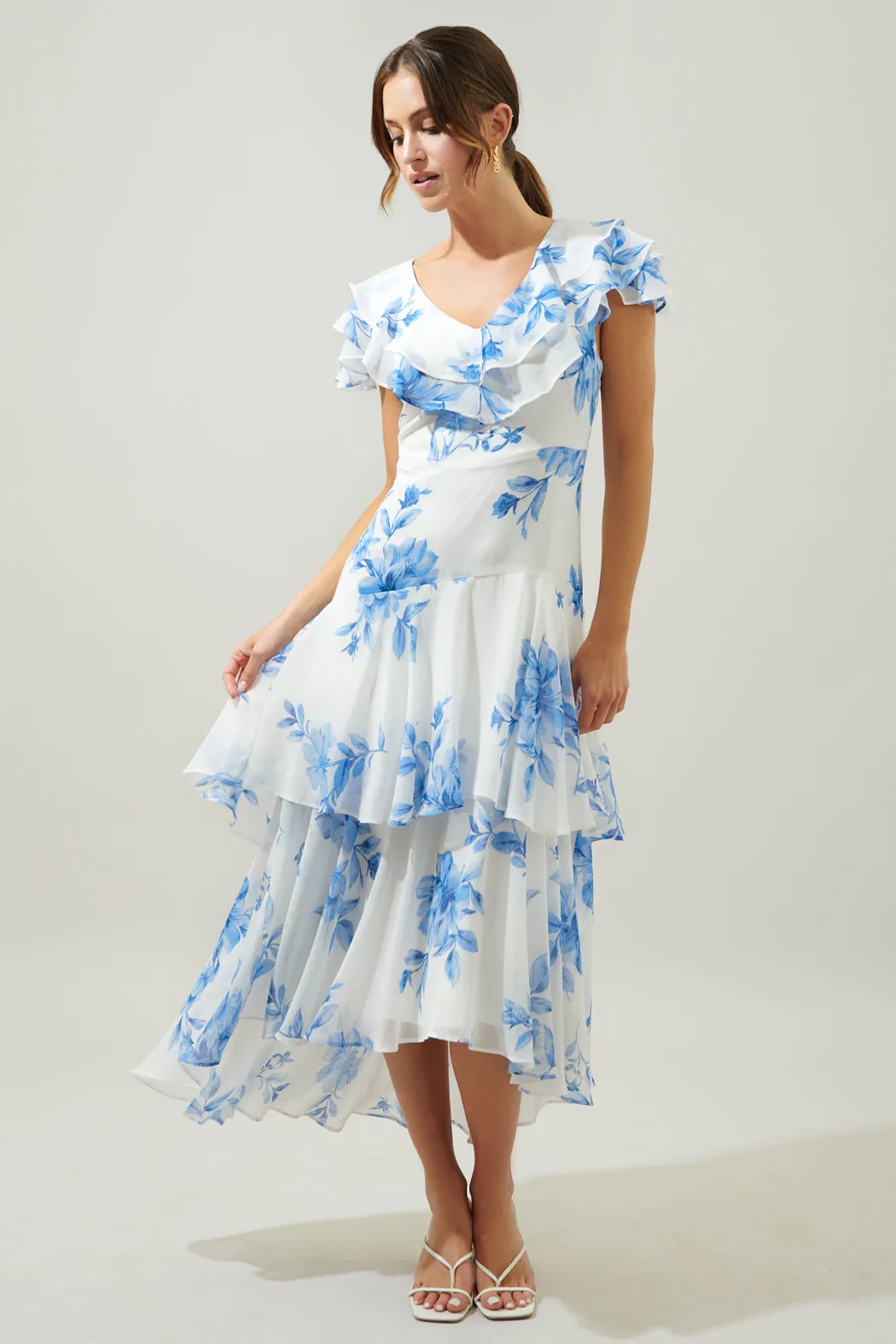 Meliza Ruffle Tiered Sinclair Midi Dress sold by Sugarlips product image thumbnail 2
