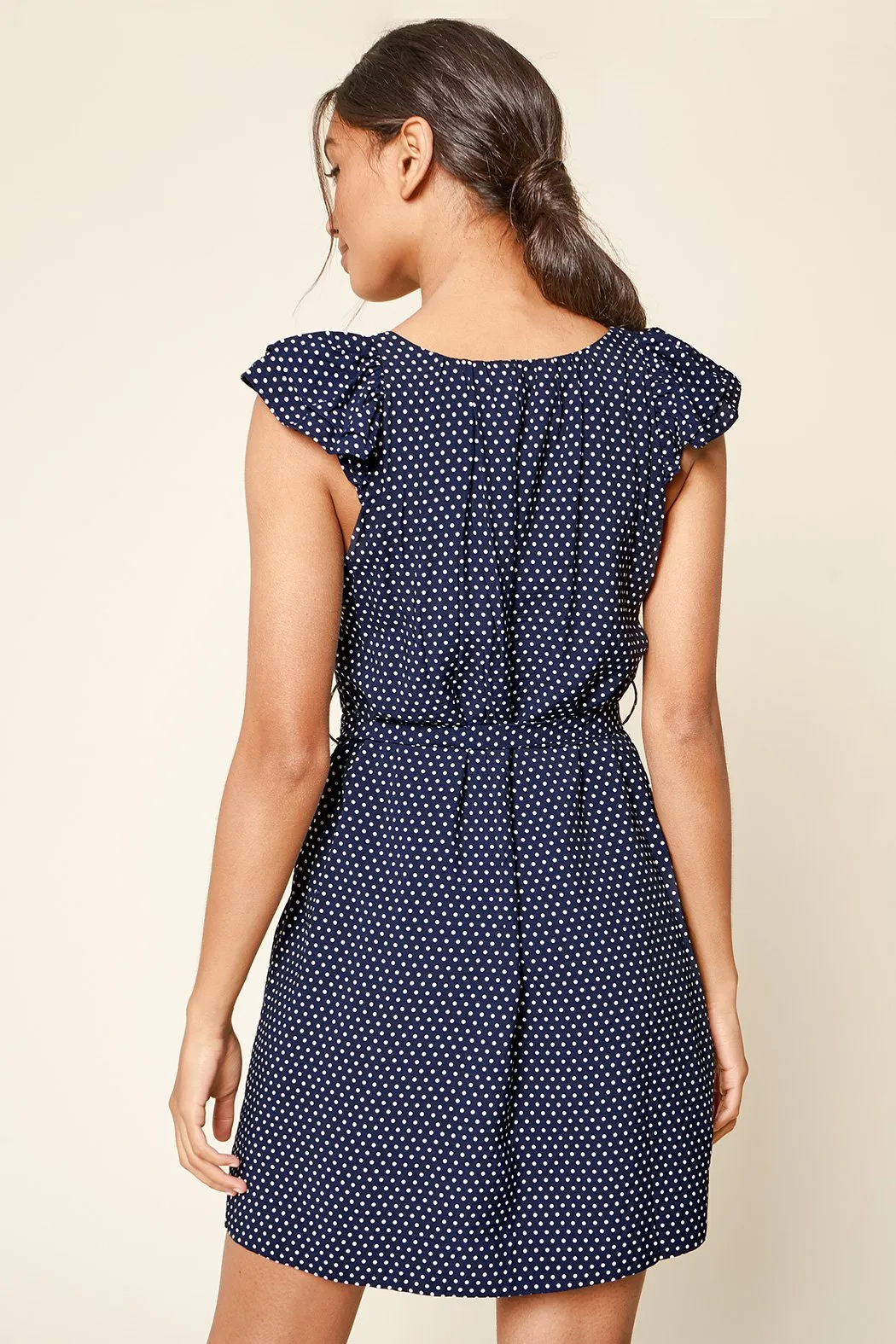 Early To Rise Polka Dot Ruffled Mini Dress sold by Sugarlips product image thumbnail 2