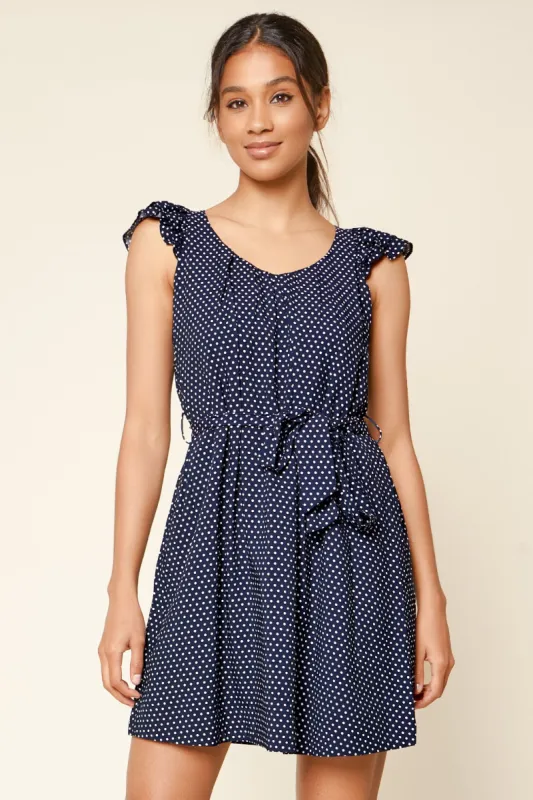 Early To Rise Polka Dot Ruffled Mini Dress sold by Sugarlips
