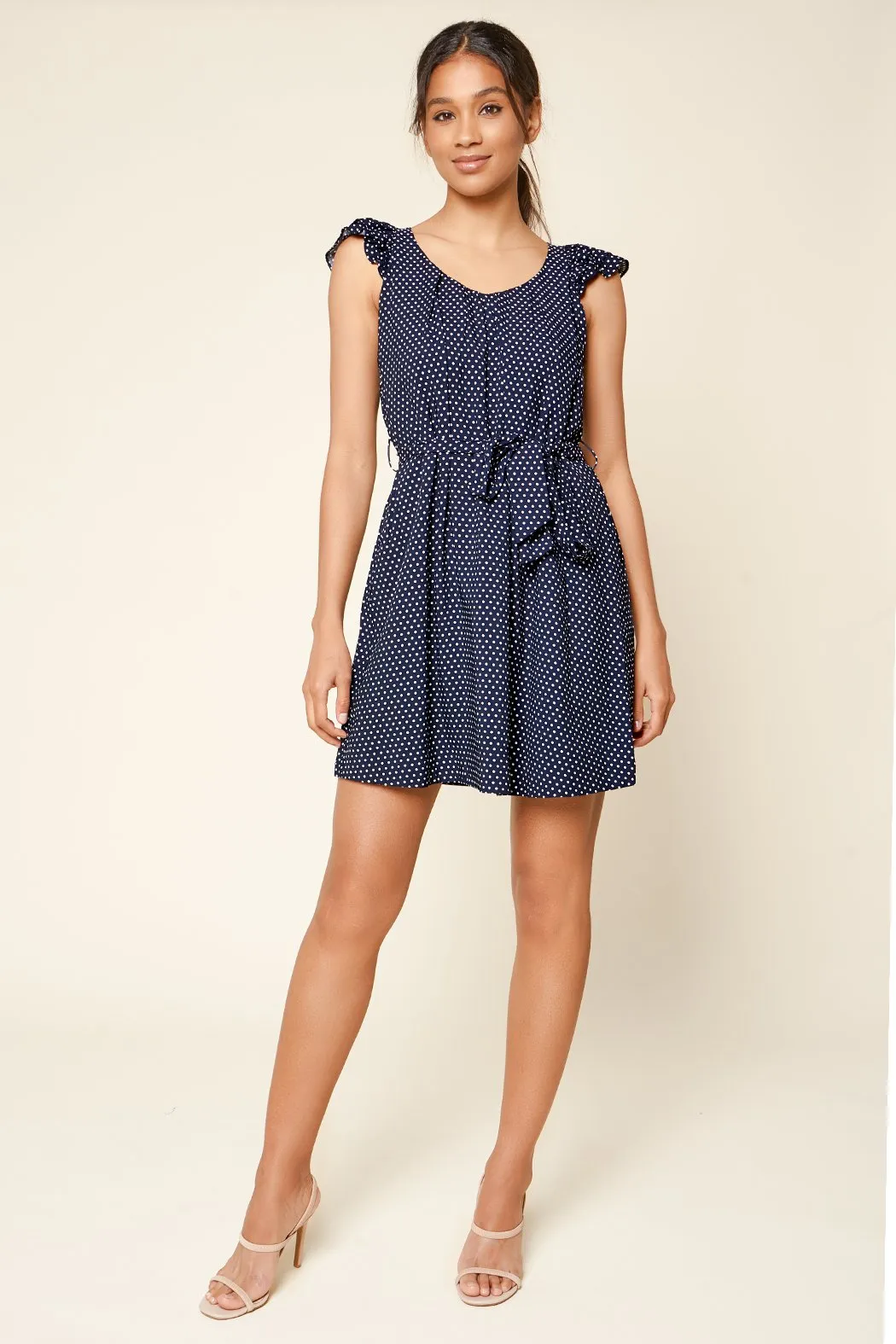 Early To Rise Polka Dot Ruffled Mini Dress sold by Sugarlips product image thumbnail 4