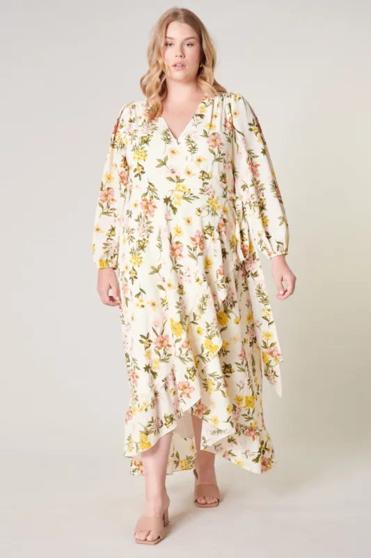 Ashlynn Floral Califa Maxi Wrap Dress Curve sold by Sugarlips