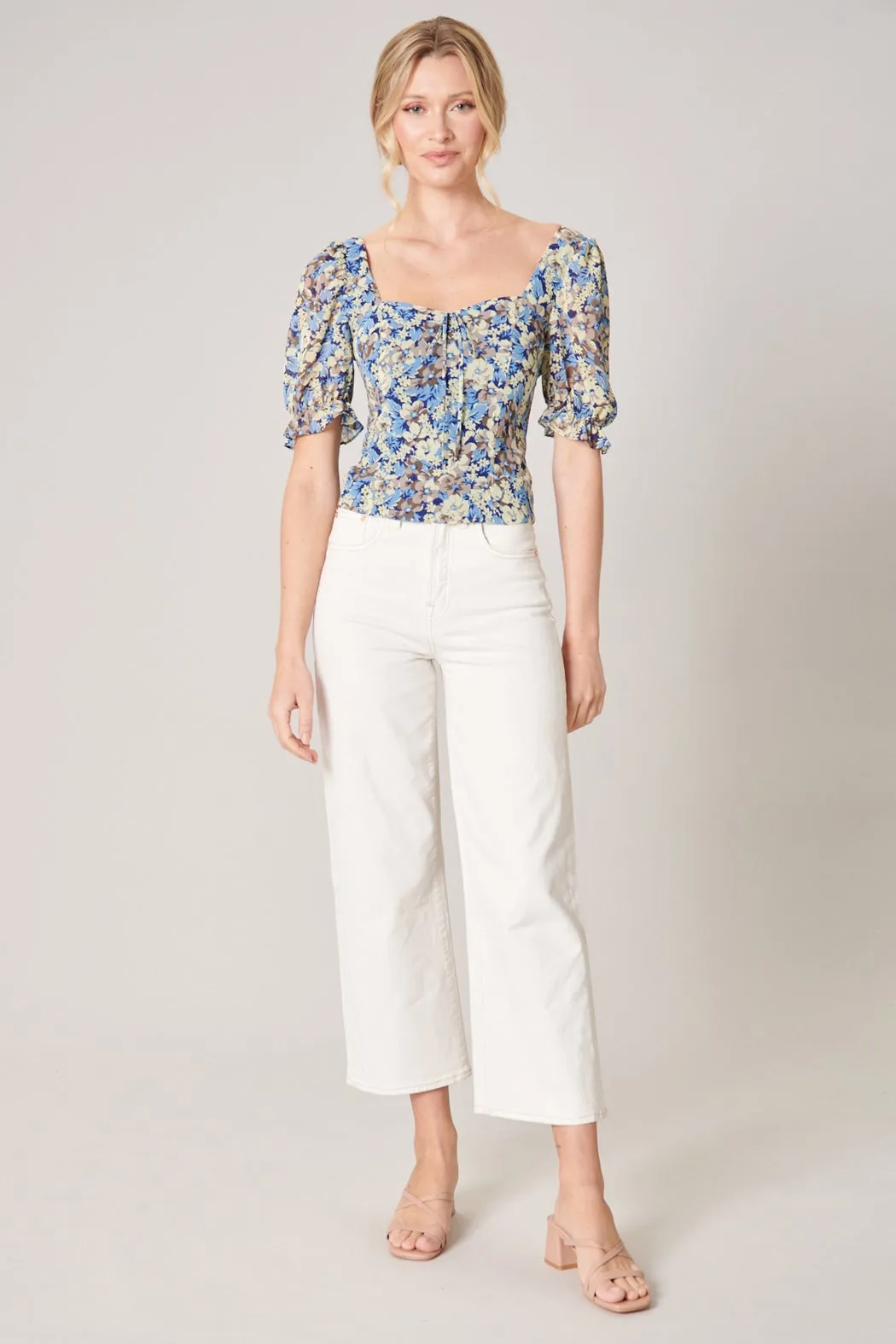 Petal Floral Jaxon Sweetheart Puff Sleeve Top sold by Sugarlips product image thumbnail 4