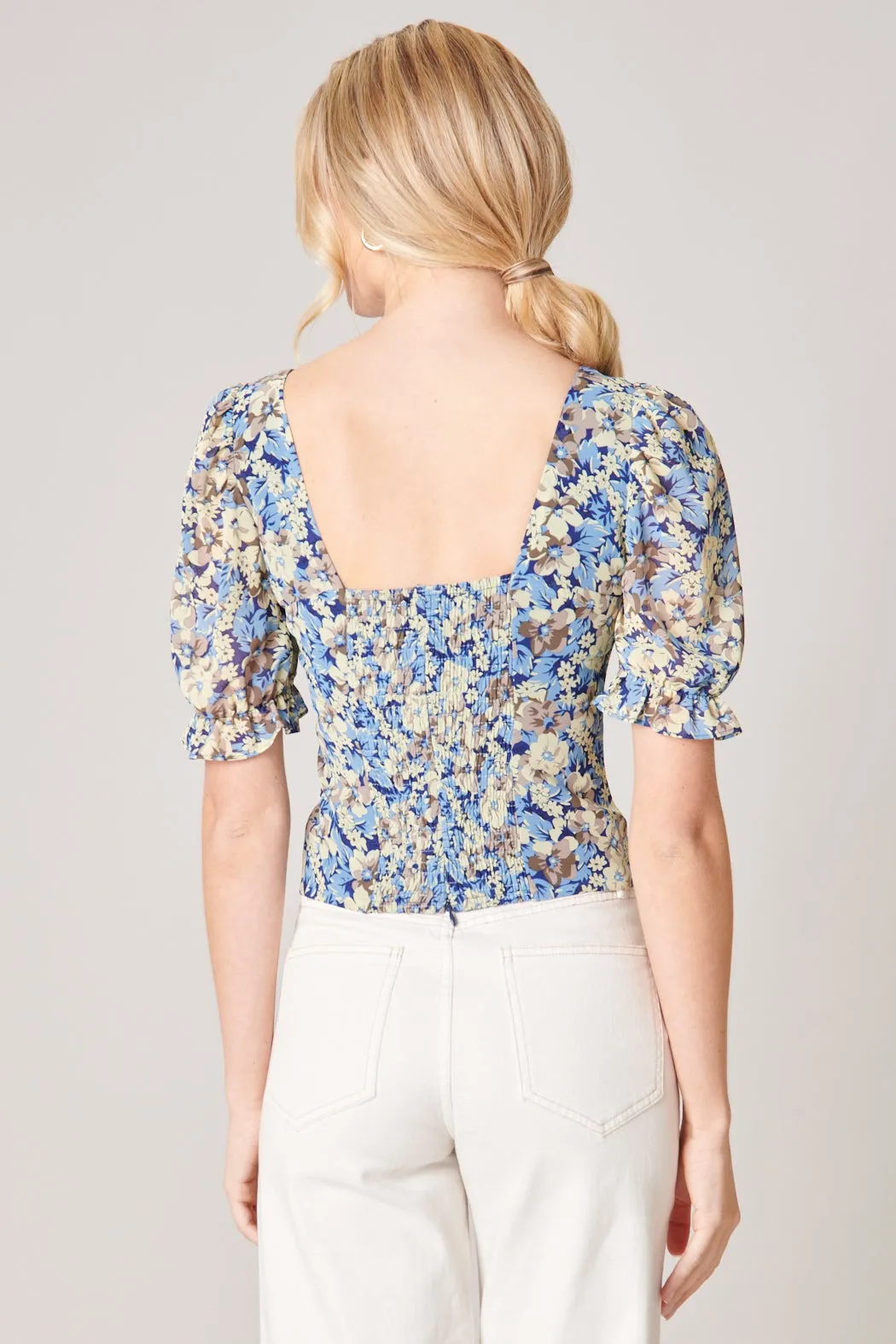 Petal Floral Jaxon Sweetheart Puff Sleeve Top sold by Sugarlips product image thumbnail 2