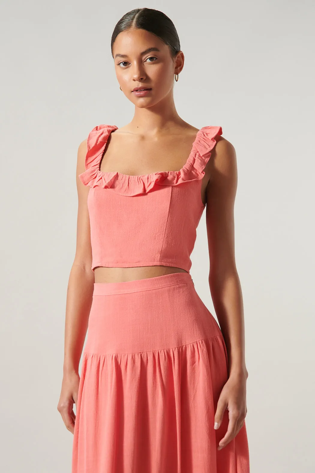 Izzy Square Neck Smocked Back Crop Top sold by Sugarlips product image thumbnail 3