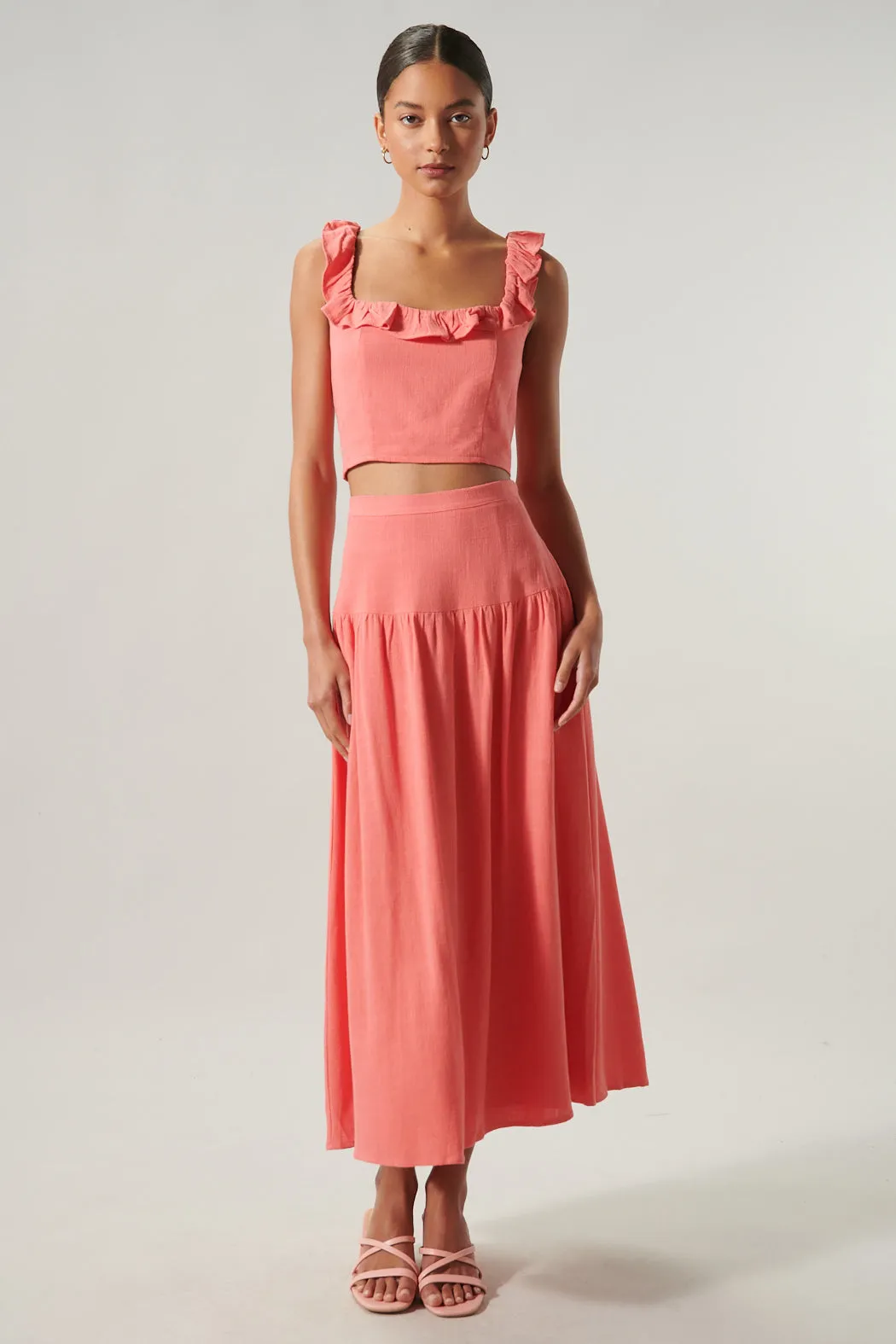 Izzy Square Neck Smocked Back Crop Top sold by Sugarlips product image thumbnail 4