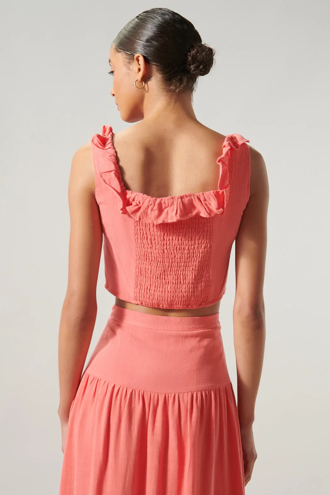 Izzy Square Neck Smocked Back Crop Top sold by Sugarlips product image thumbnail 2