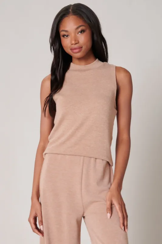Neada Mock Neck Knit Tank made by Sugarlips