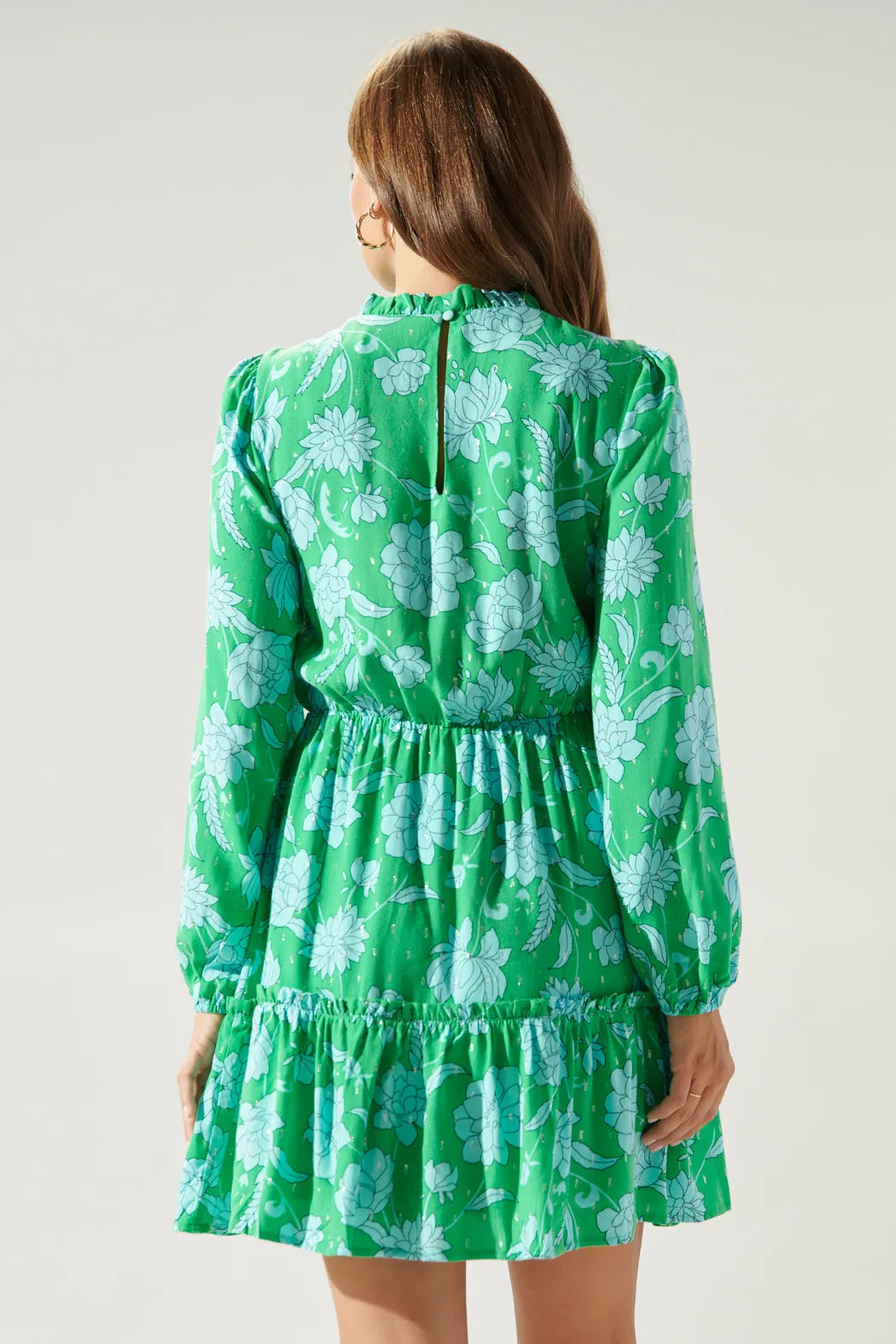 Waterlilly Floral Balloon Sleeve Blouson Dress sold by Sugarlips product image thumbnail 3