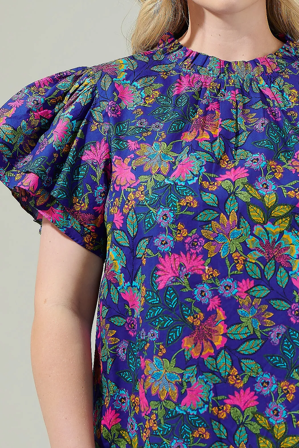 Karol Floral Ruffle Top Curve sold by Sugarlips product image thumbnail 5