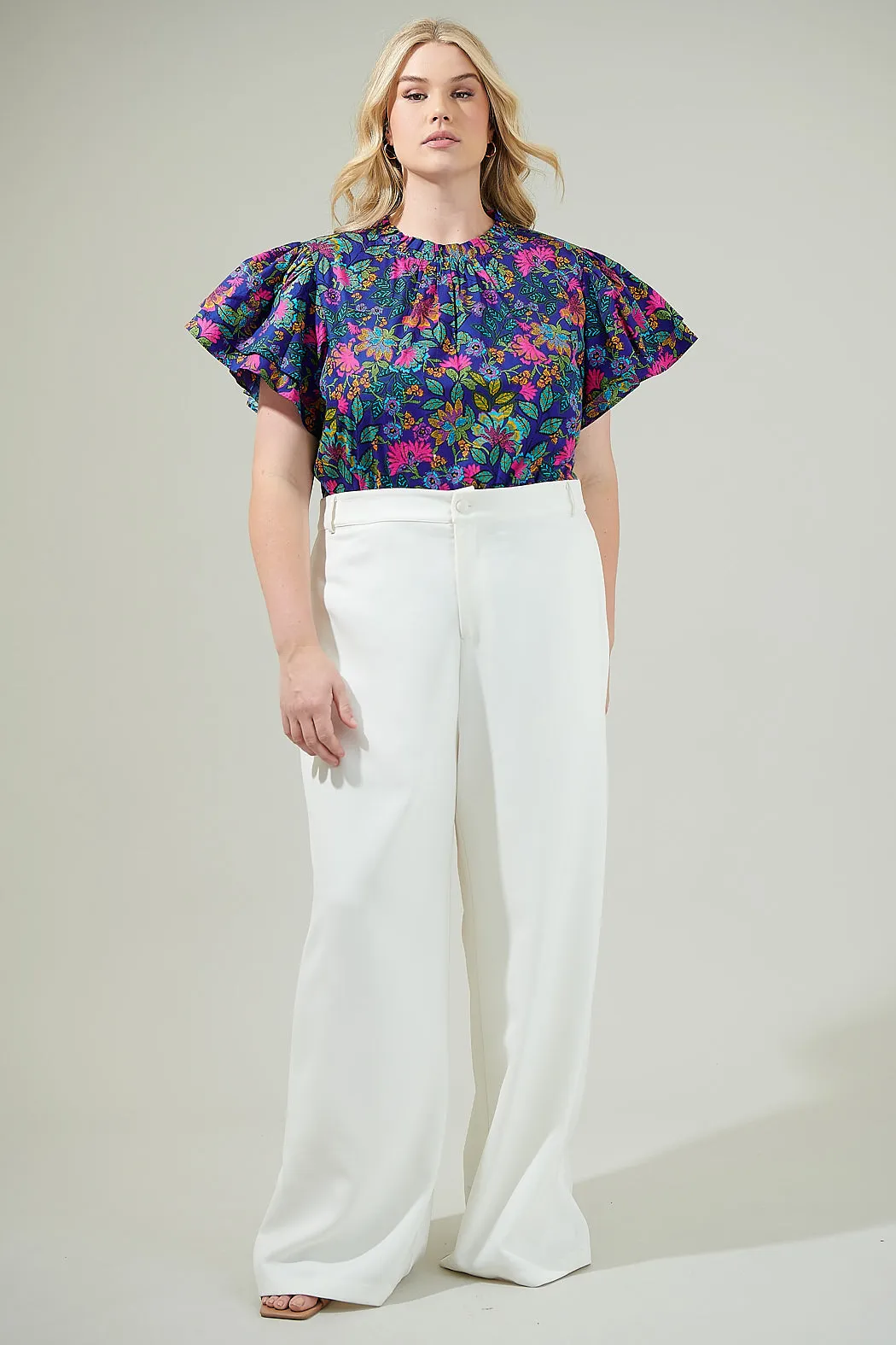 Karol Floral Ruffle Top Curve sold by Sugarlips product image thumbnail 4