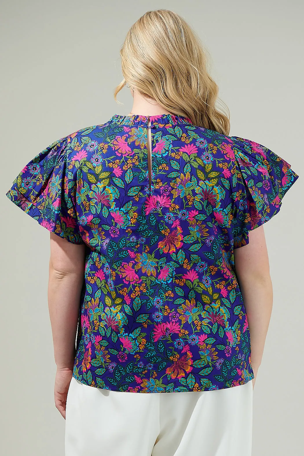 Karol Floral Ruffle Top Curve sold by Sugarlips product image thumbnail 2
