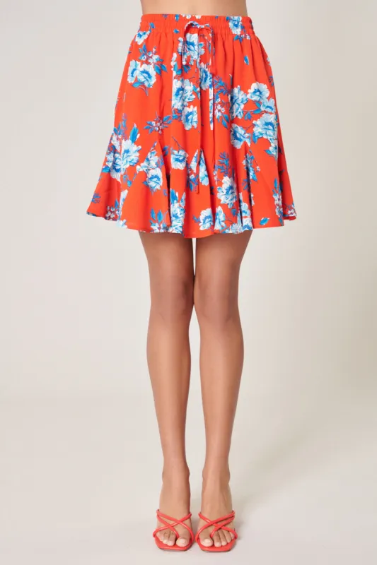 Rosario Floral Lowell Fluted Mini Skirt sold by Sugarlips
